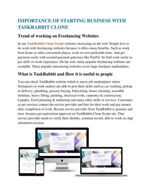 Build TaskRabbit Clone Script