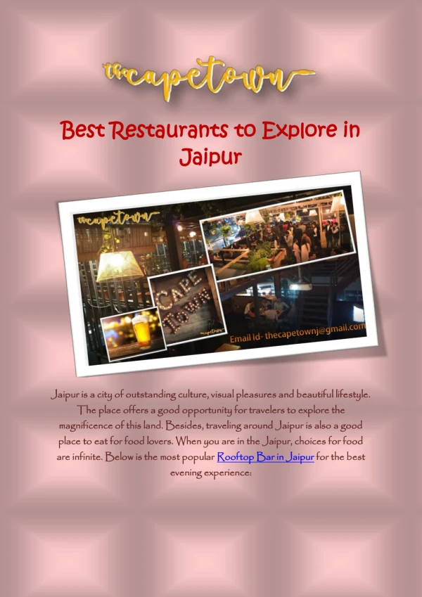 Best Restaurants to Explore in Jaipur