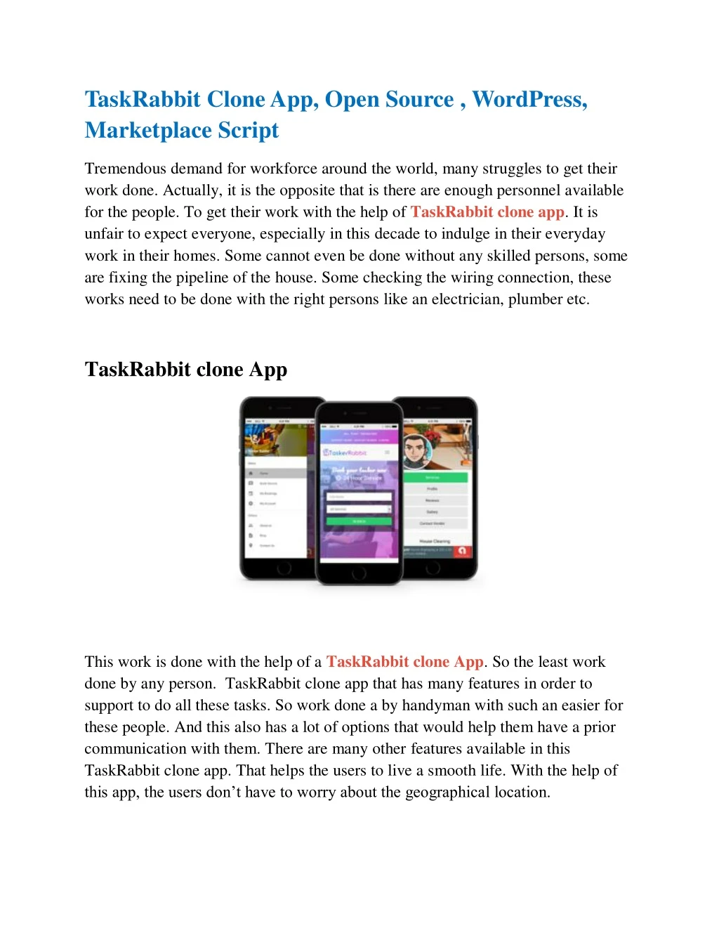 taskrabbit clone app open source wordpress