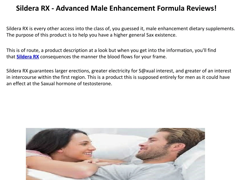 sildera rx advanced male enhancement formula
