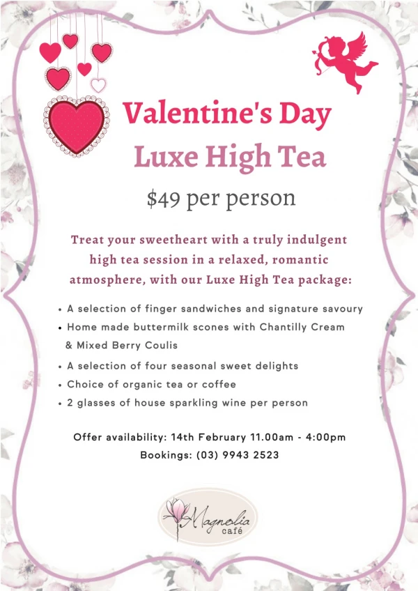 Valentine's Day Luxe High Tea - Woodfired Kitchen
