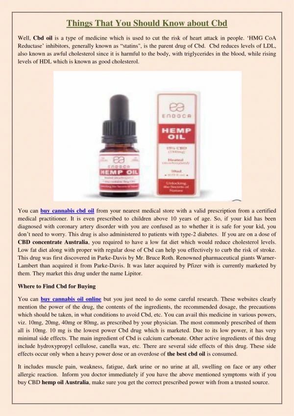 things that you should know about cbd