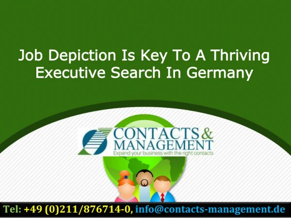 Job Depiction Is Key To A Thriving Executive Search In Germany