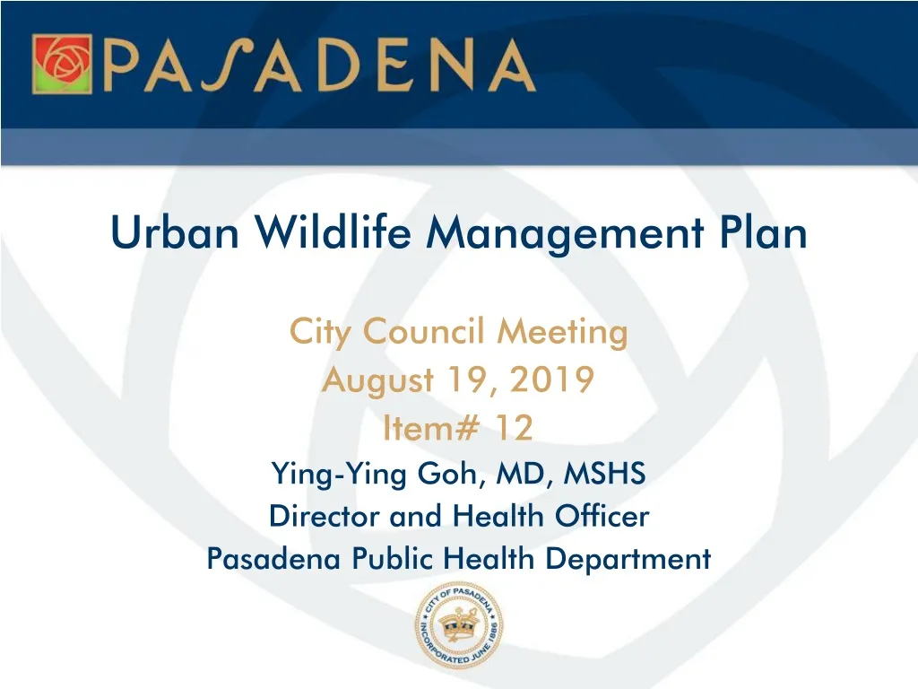 urban wildlife management plan