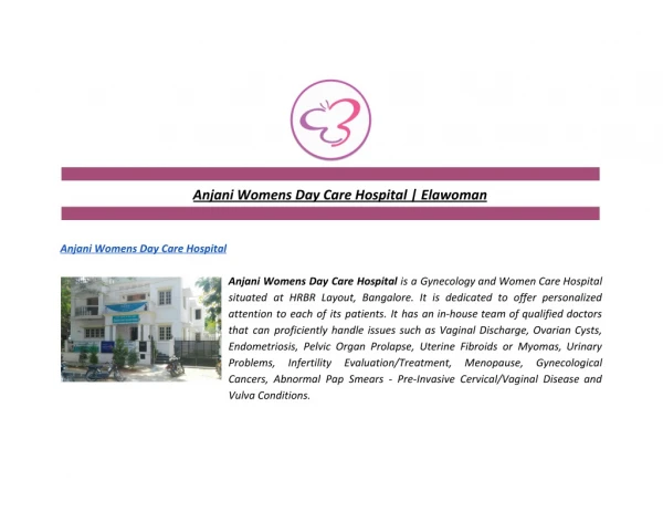 Anjani Womens Day Care Hospital | Elawoman
