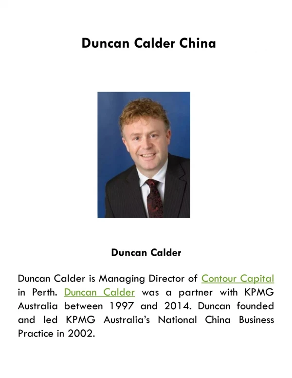 Duncan Calder China