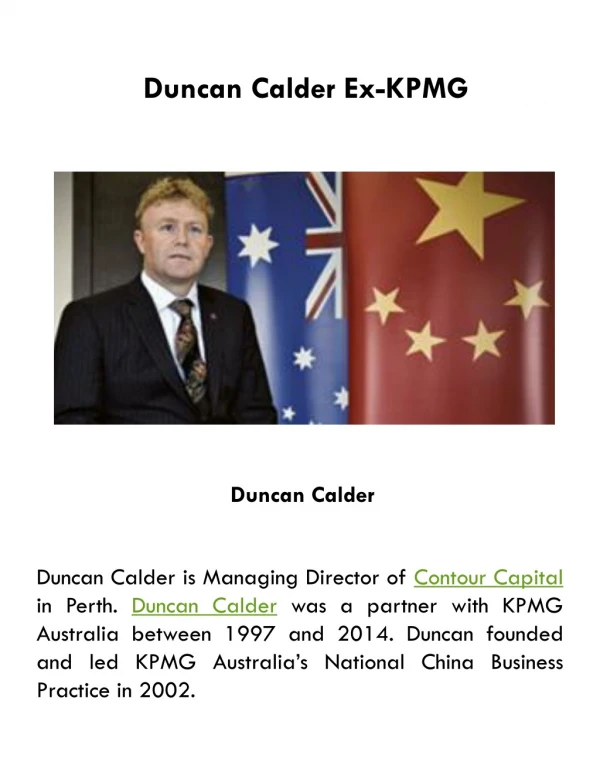 Duncan Calder Ex-KPMG