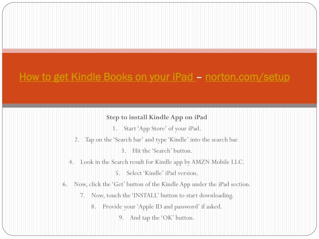 how to get kindle books on your ipad norton com setup