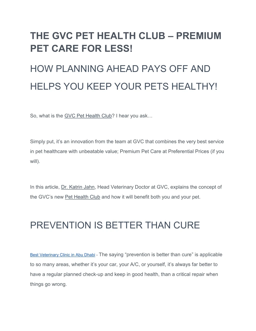 the gvc pet health club premium pet care for less