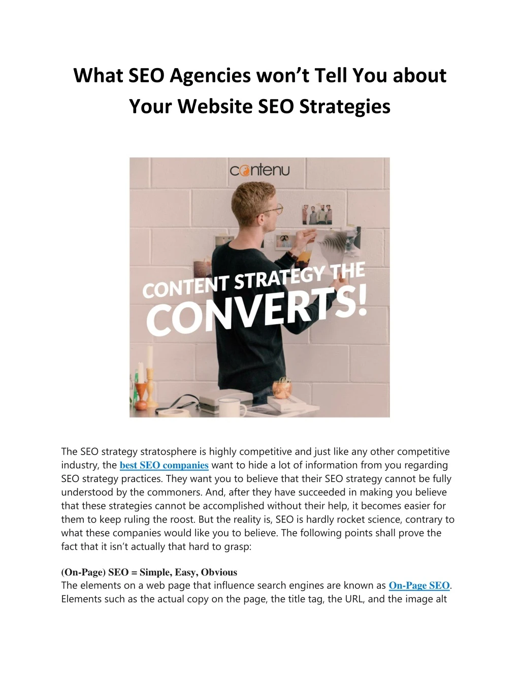 what seo agencies won t tell you about your