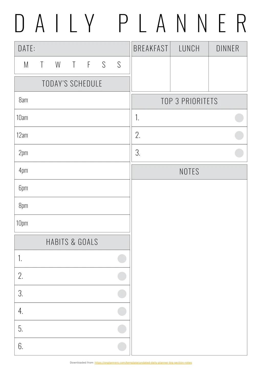 downloaded from https onplanners com template