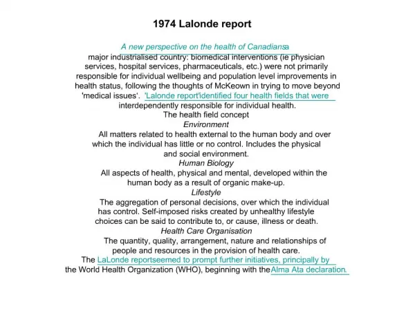 1974 Lalonde report