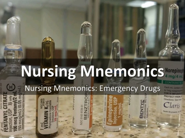 Nursing Mnemonics: Emergency Drugs
