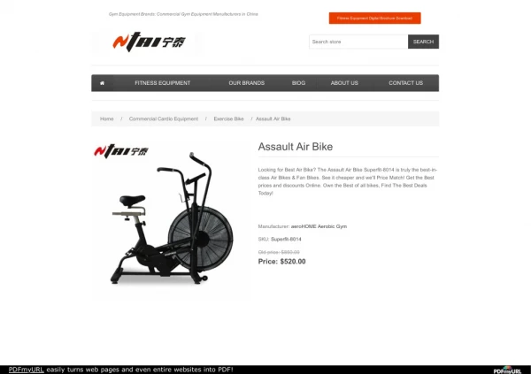 Assault Air Bike for Sale Ntaifitness Gym Equipment