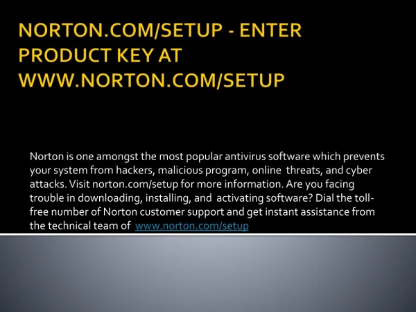 norton com setup enter product key at www norton com setup
