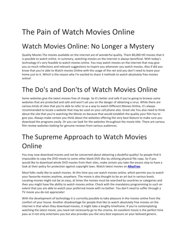 Where to Watch Movies Online?