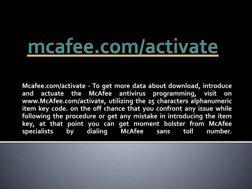 mcafee com activate