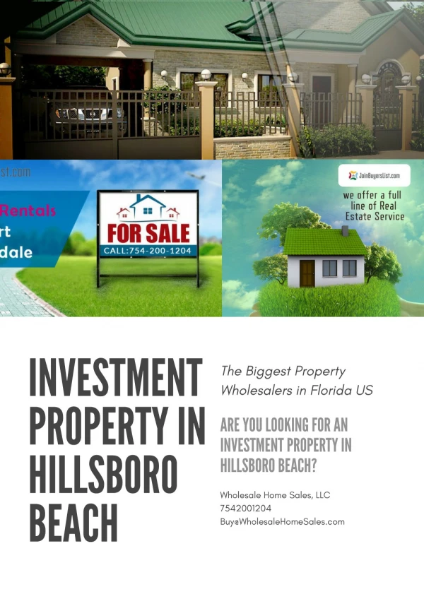 Investment property in Hillsboro Beach