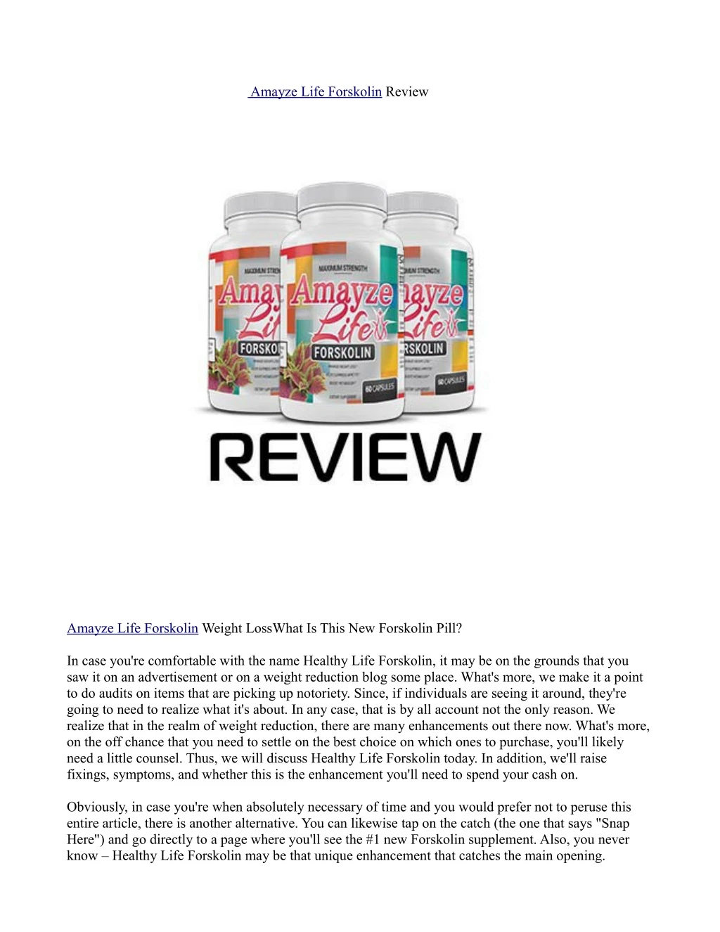 amayze life forskolin review