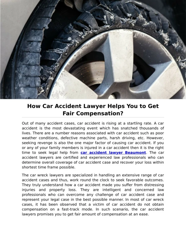 How Car Accident Lawyer Helps You to Get Fair Compensation?