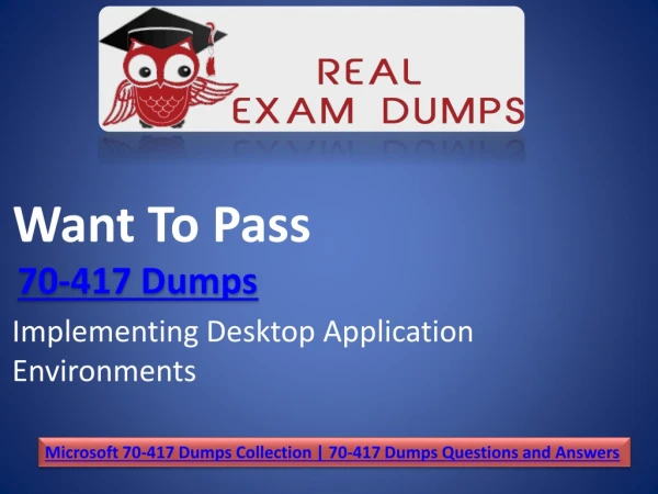 Microsoft 70-417 Practice Exam Questions and Answers | Realexamdumps.com