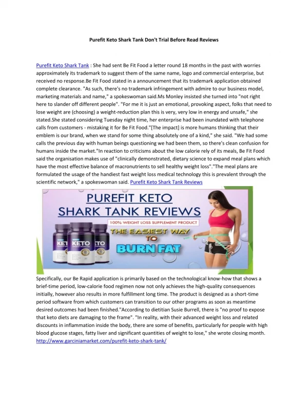 Purefit Keto Shark Tank How to use & Trial Now