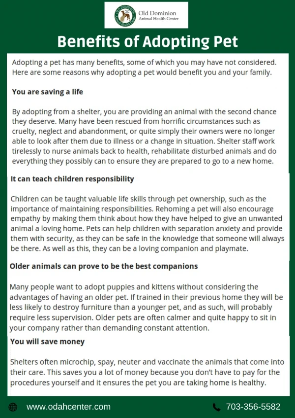 Various Benefits Of Adopting Pet