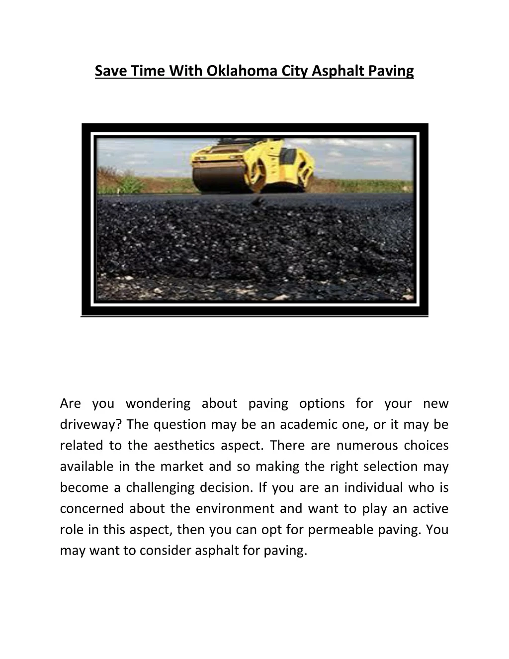 save time with oklahoma city asphalt paving