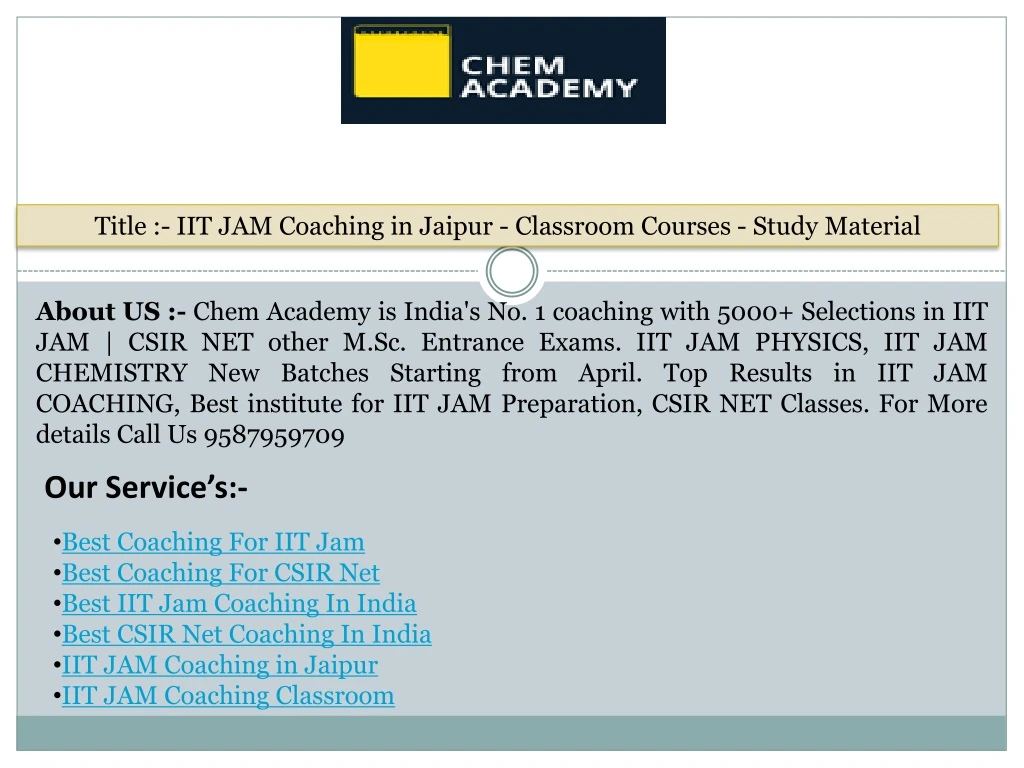 title iit jam coaching in jaipur classroom