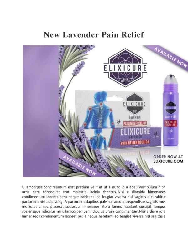 New Lavender Pain Relief