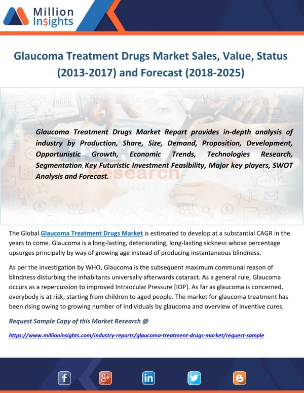 Glaucoma Treatment Drugs Market Sales, Value, Status (2013-2017) and Forecast (2018-2025)