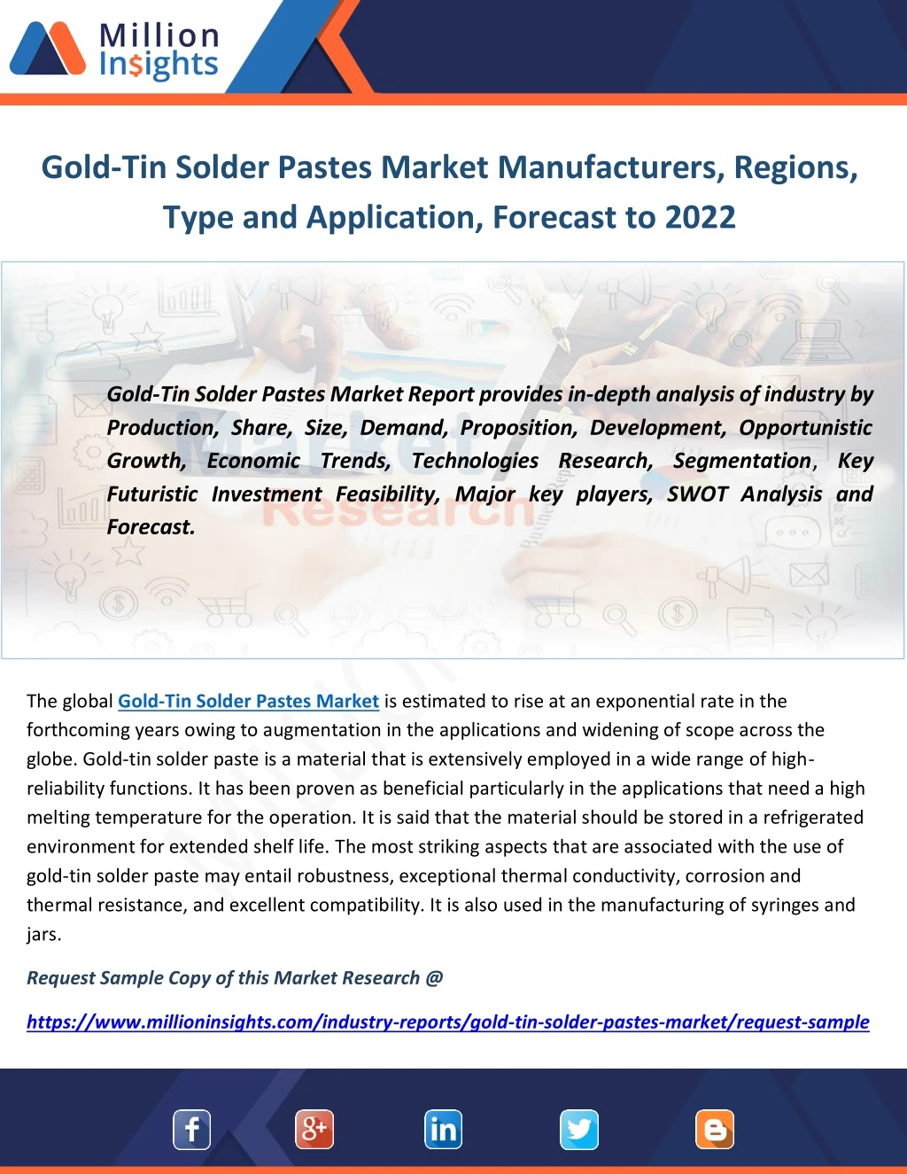 gold tin solder pastes market manufacturers