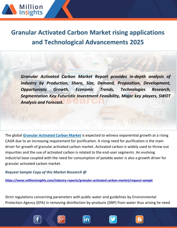 Granular Activated Carbon Market rising applications and Technological Advancements 2025
