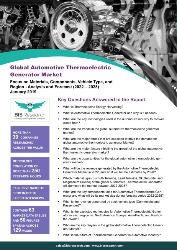Automotive Thermoelectric Generator Market Research
