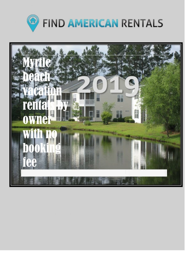 Myrtle beach vacation rentals by owner with no booking fee