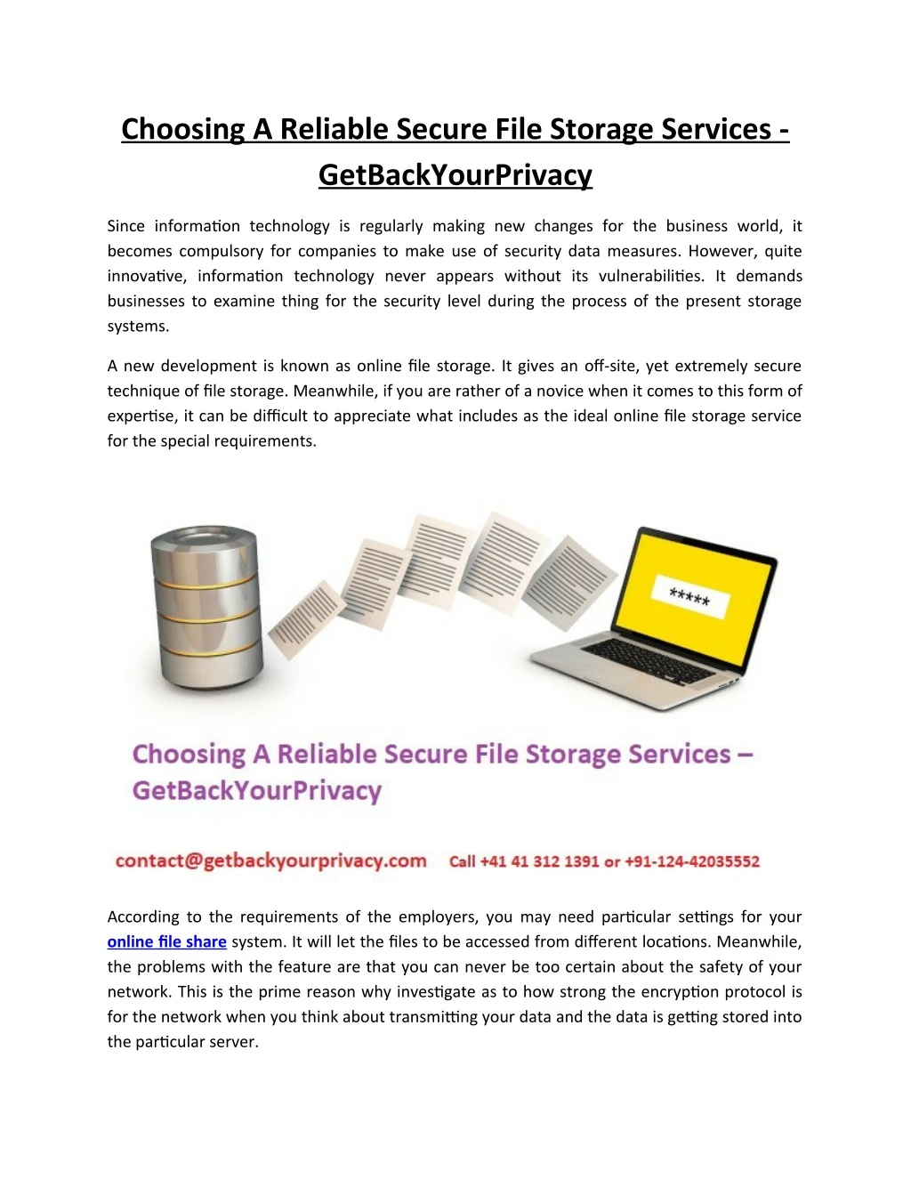 choosing a reliable secure file storage services