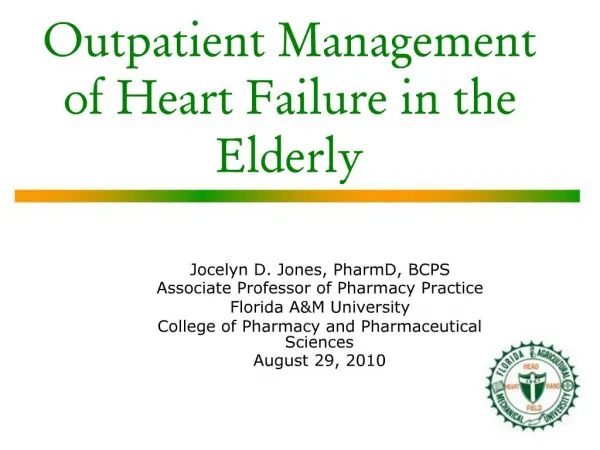 Outpatient Management of Heart Failure in the Elderly