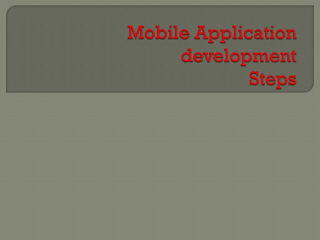 mobile application development steps
