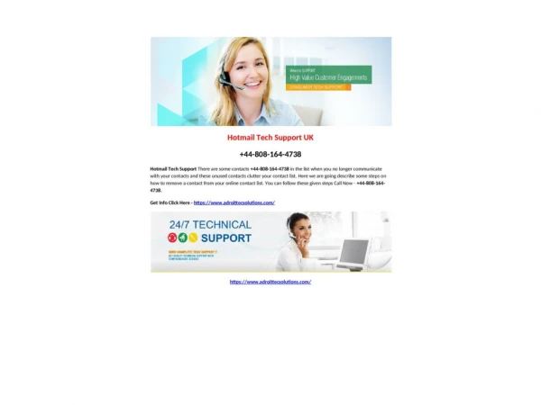 Hotmail Tech Support uk 44-808-164-4738 Call Now