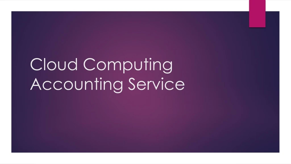 cloud computing accounting service