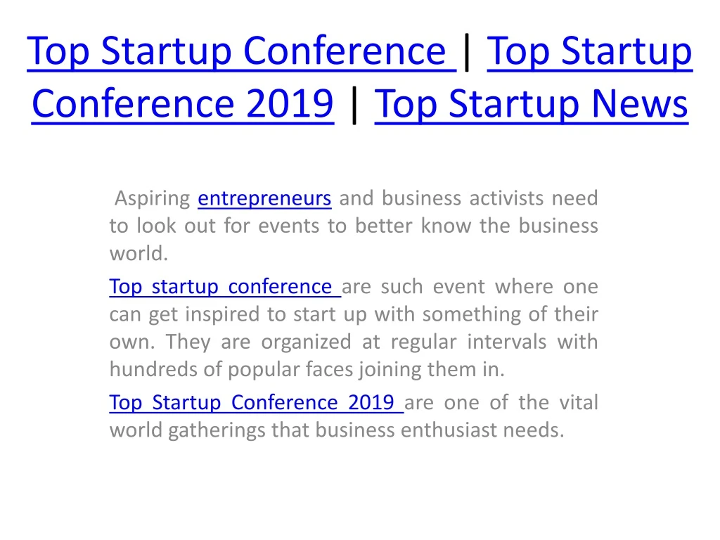 top startup c onference top startup c onference 2019 top startup n ews