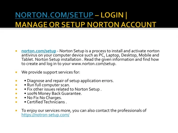 NORTON.COM/SETUP NORTON ANTIVIRUS SETUP