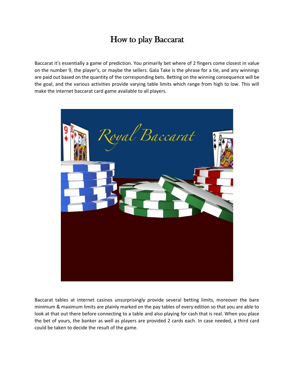 how to play baccarat how to play baccarat