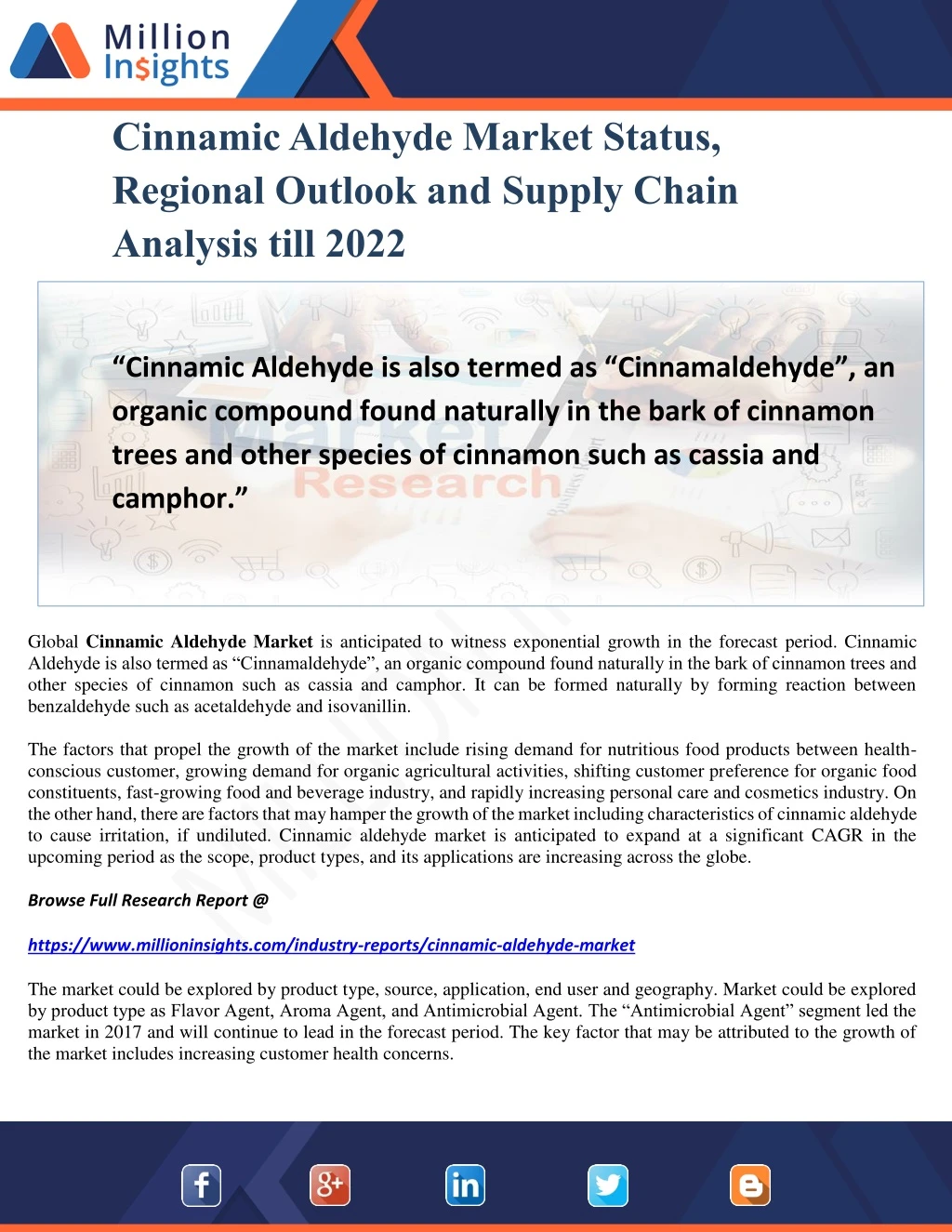 cinnamic aldehyde market status regional outlook