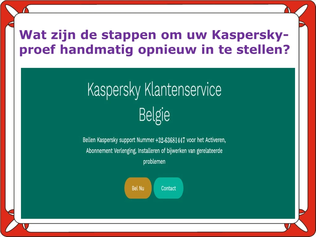 wat zijn de stappen om uw kaspersky proef handmatig opnieuw in te stellen