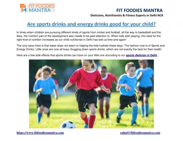 Are sports drinks and energy drinks good for your child?