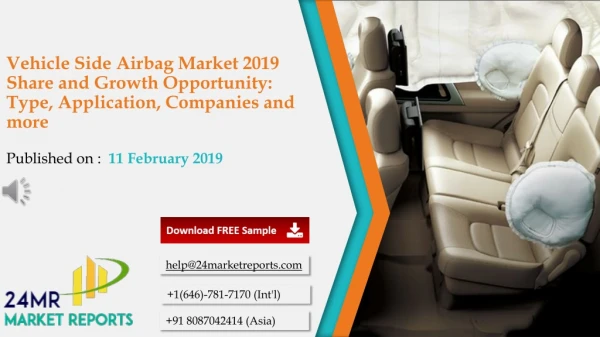 Vehicle Side Airbag Market 2019 Share and Growth Opportunity: Type, Application, Companies and more