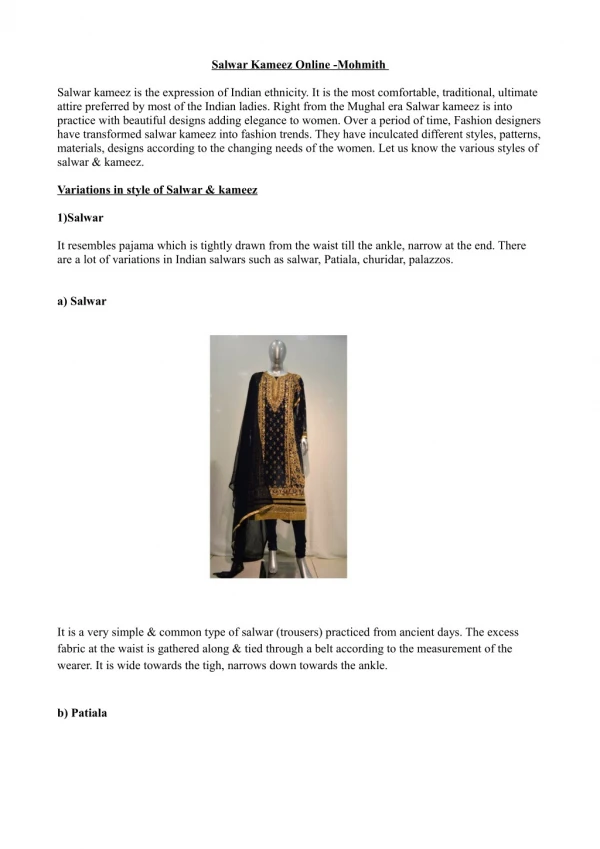 Buy salwar suits online