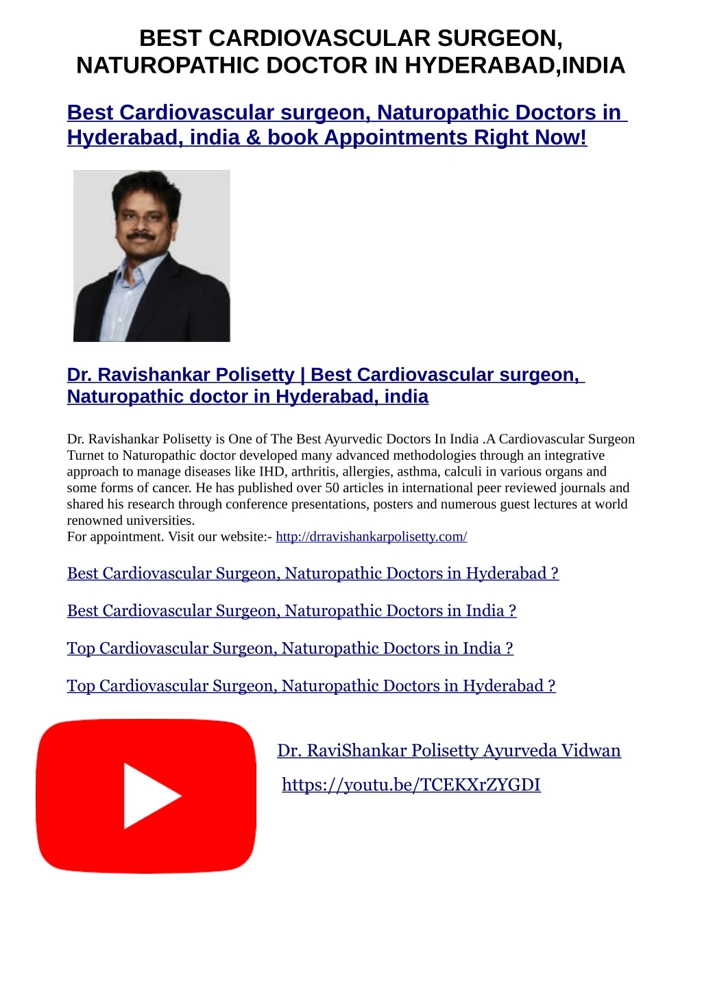 best cardiovascular surgeon naturopathic doctor