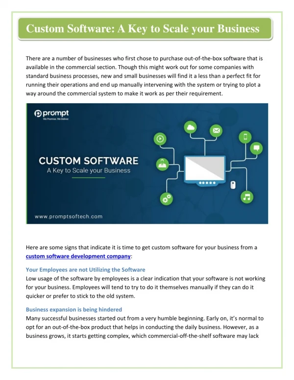 Custom Software: A Key to Scale your Business